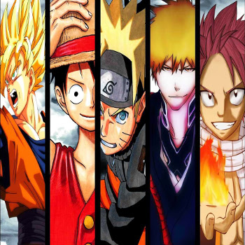 Poster con personajes famosos de anime.